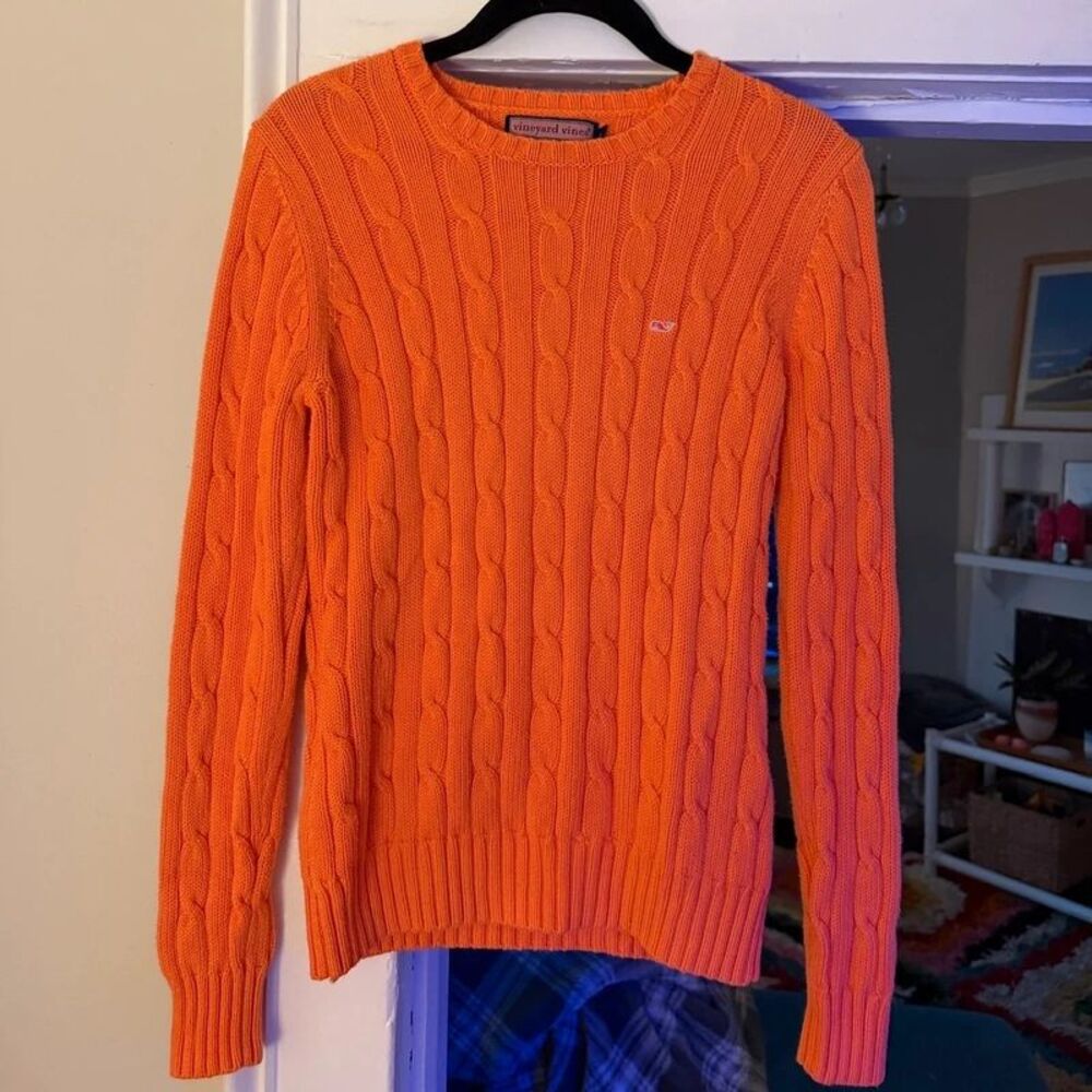 Vineyard Vines orange knit sweater